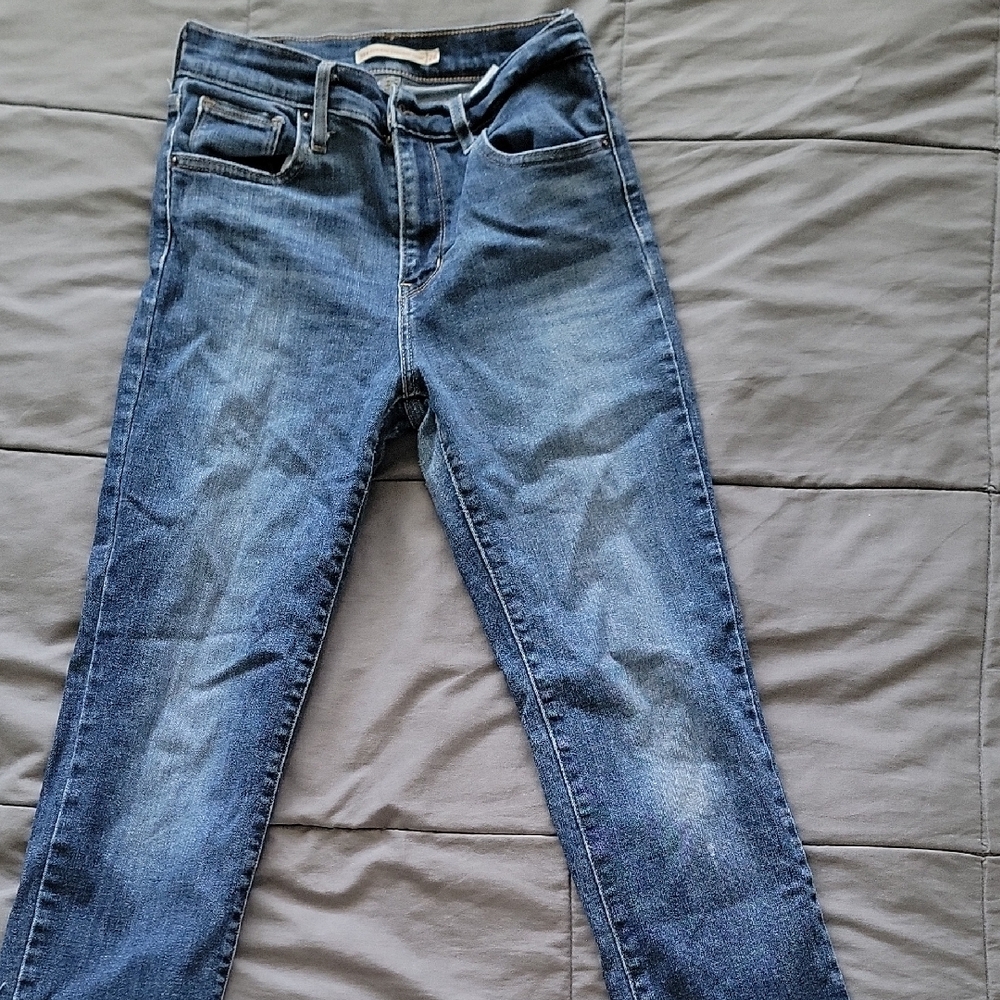 Levi's Blue Skinny Jeans with Distressed Details